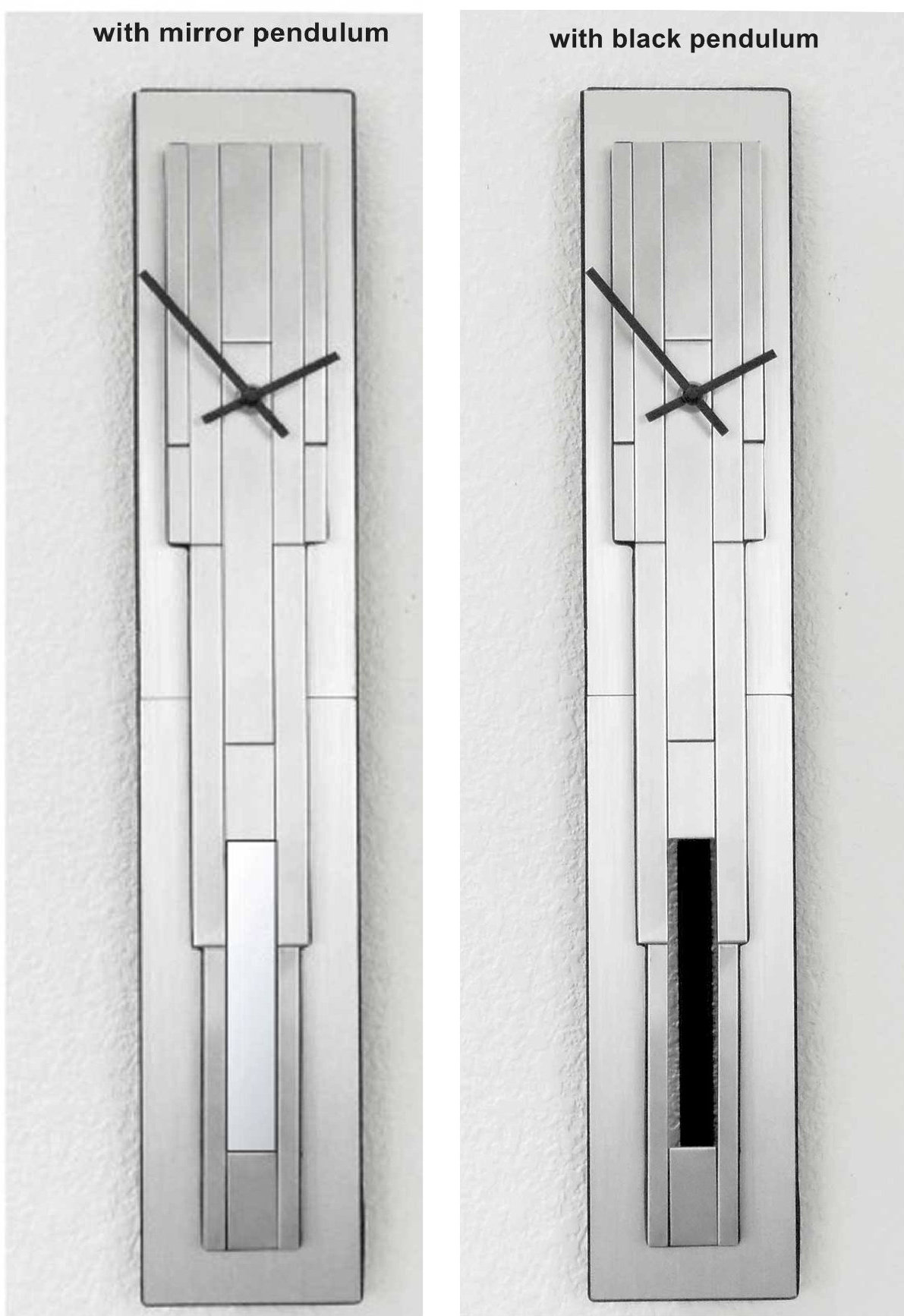 Stainless and aluminum art deco mosaic pendulum wall clock Stainless and aluminum art deco mosaic pendulum wall clock